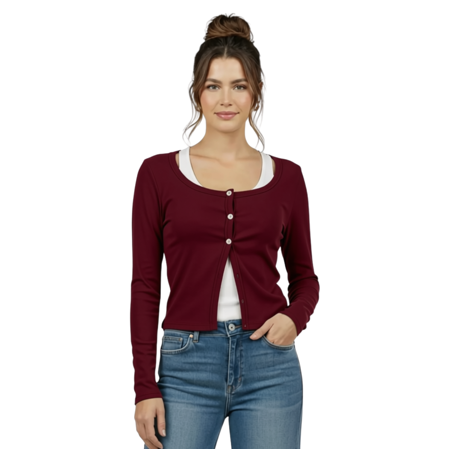 Amie Ribbed Button Cardigan