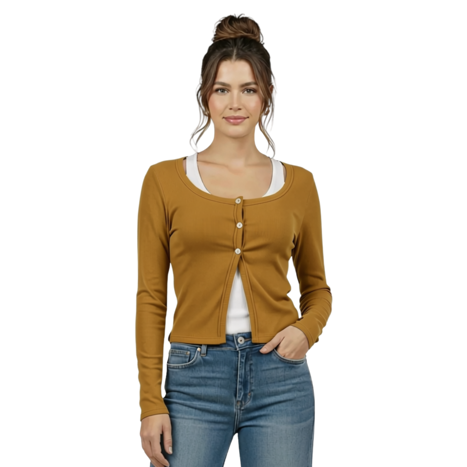 Amie Ribbed Button Cardigan