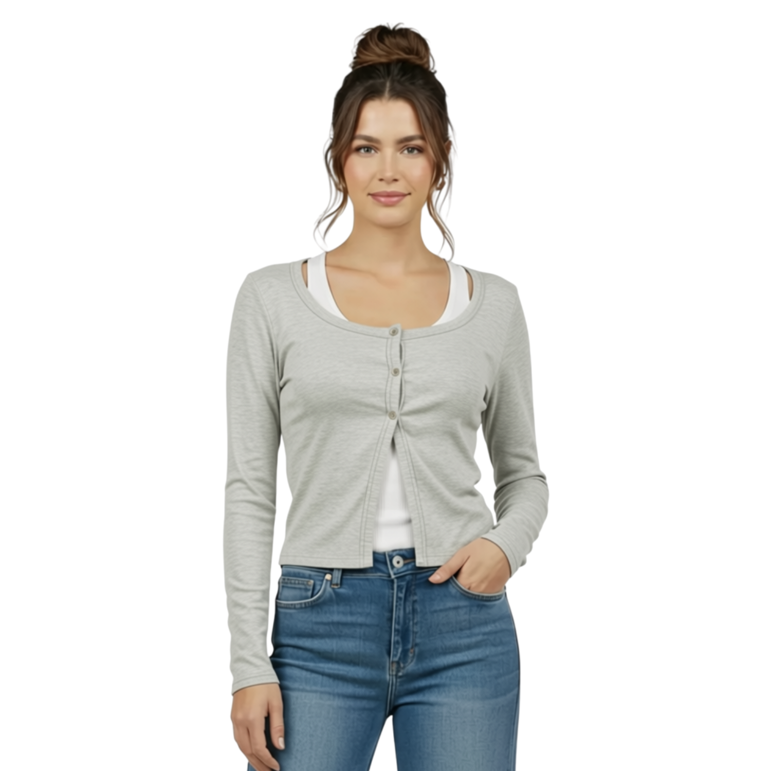 Amie Ribbed Button Cardigan