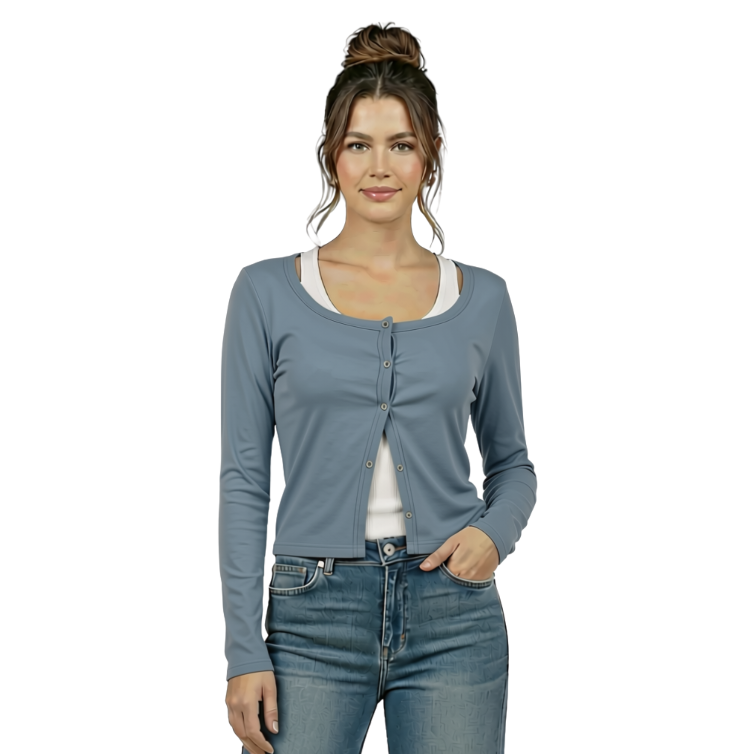 Amie Ribbed Button Cardigan