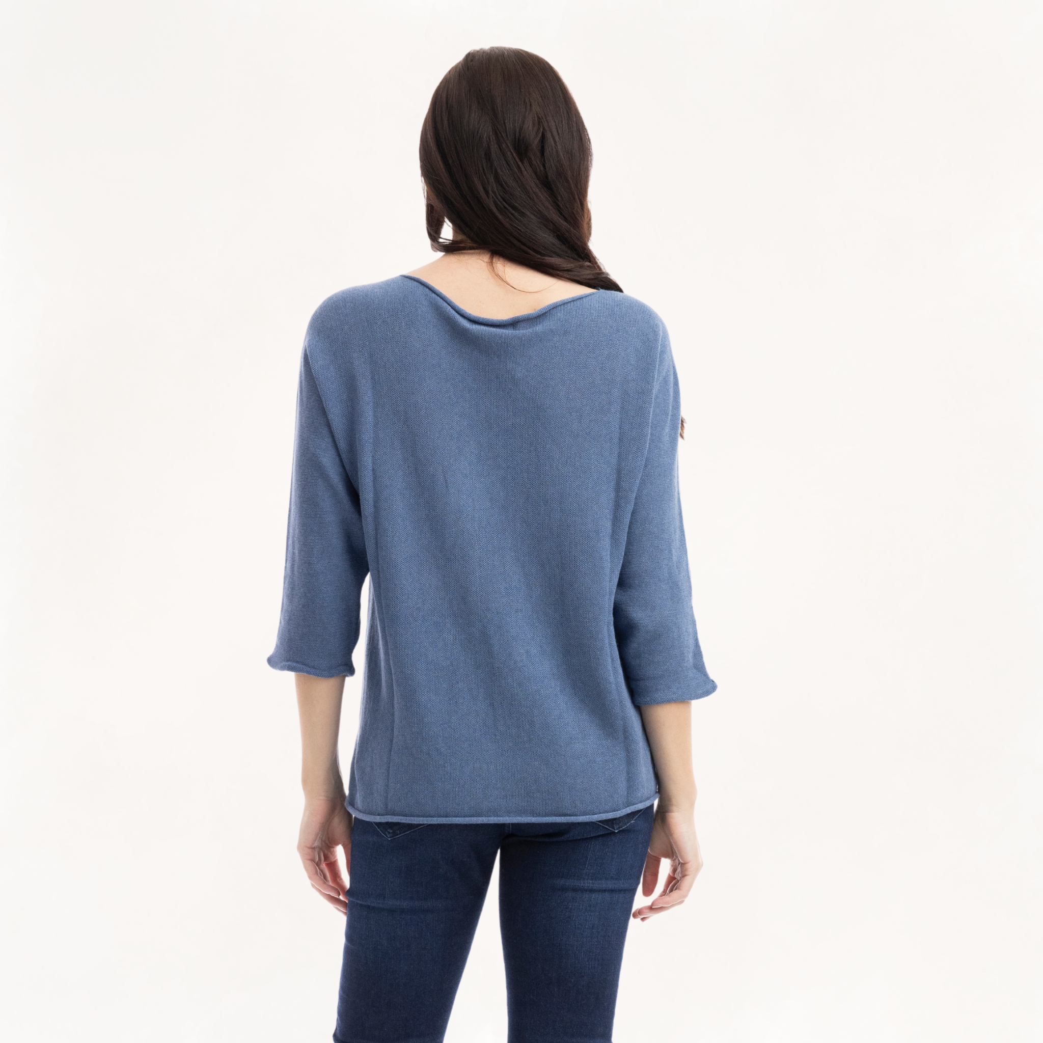 Organic Cotton Boat Neck Knit Top