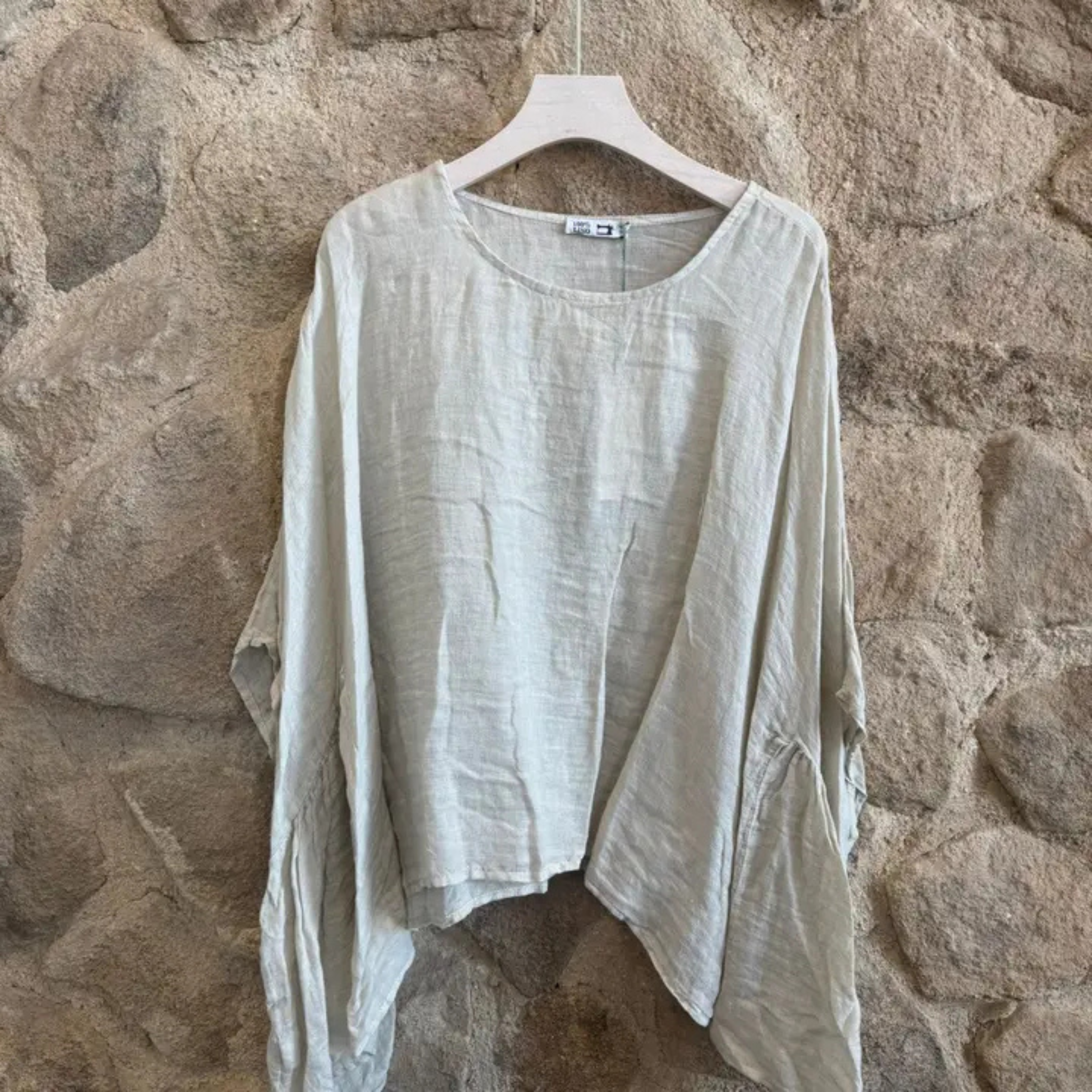 Italian Linen Drift Poncho Blouse