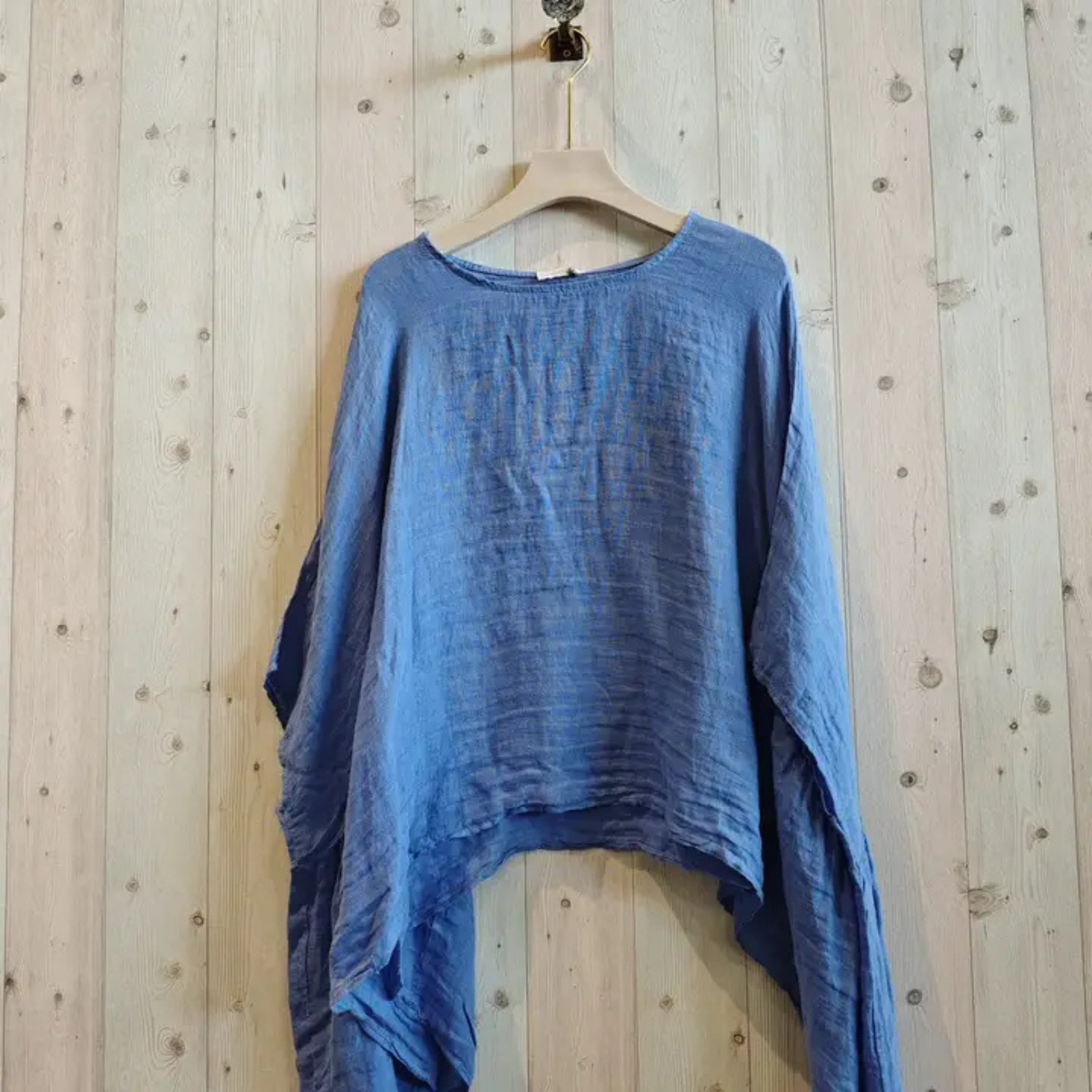 Italian Linen Drift Poncho Blouse