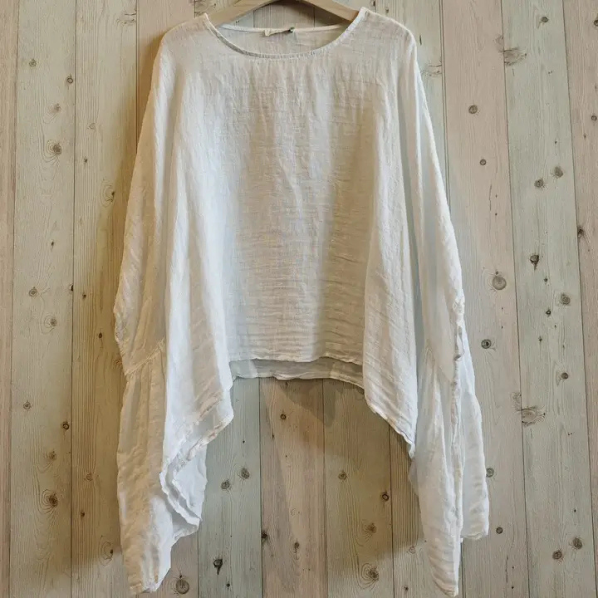 Italian Linen Drift Poncho Blouse