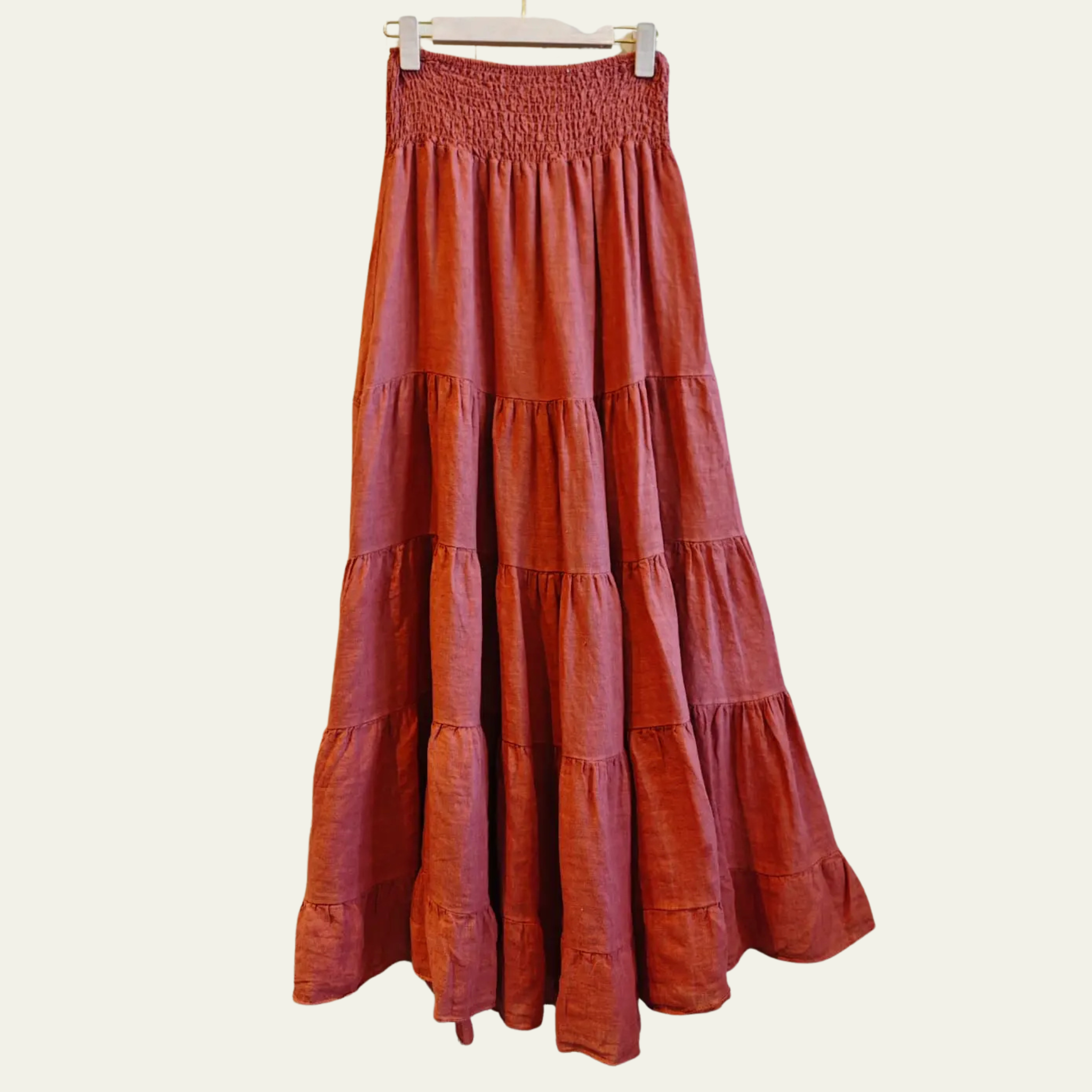 Tiered Linen Skirt