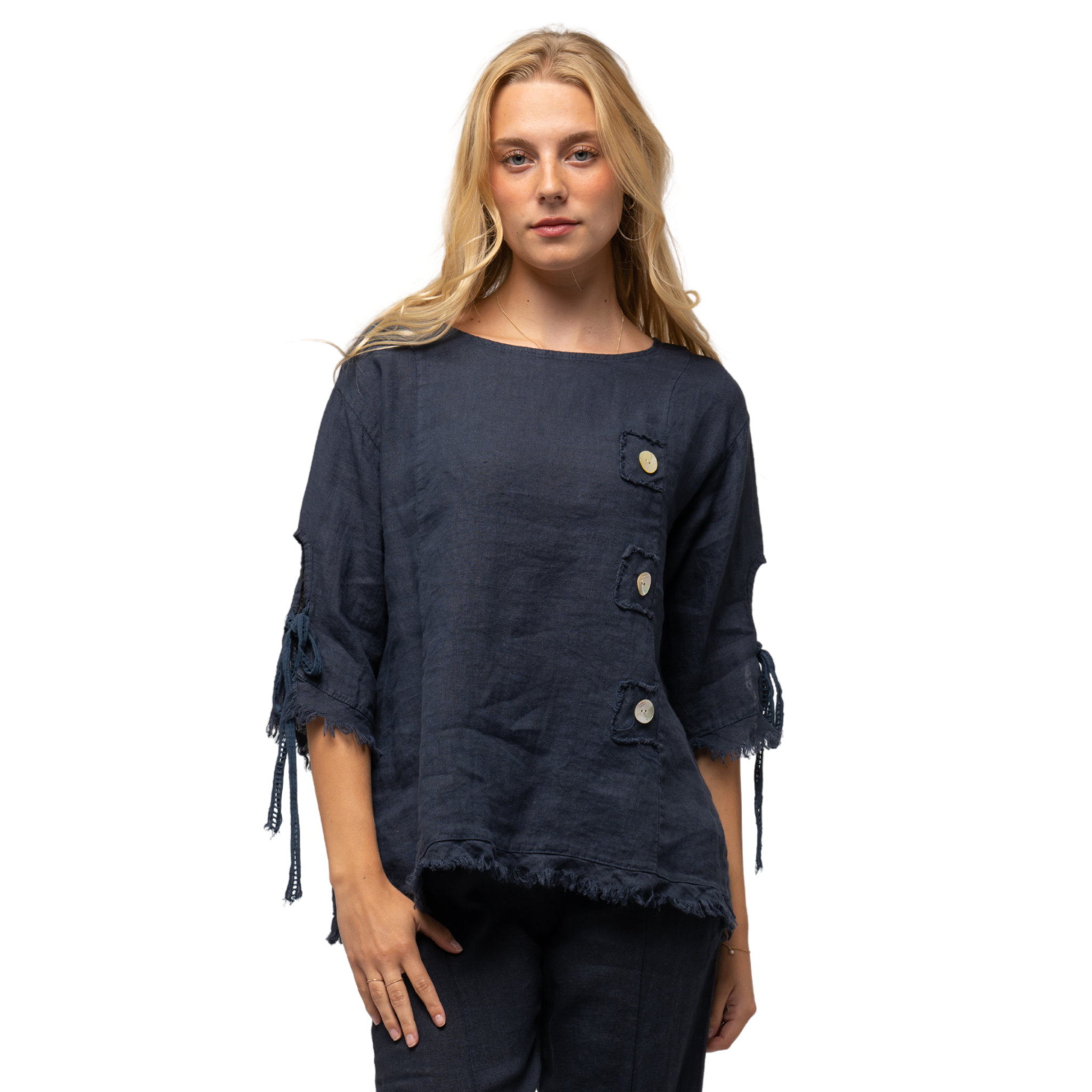 French Linen Ragged Top