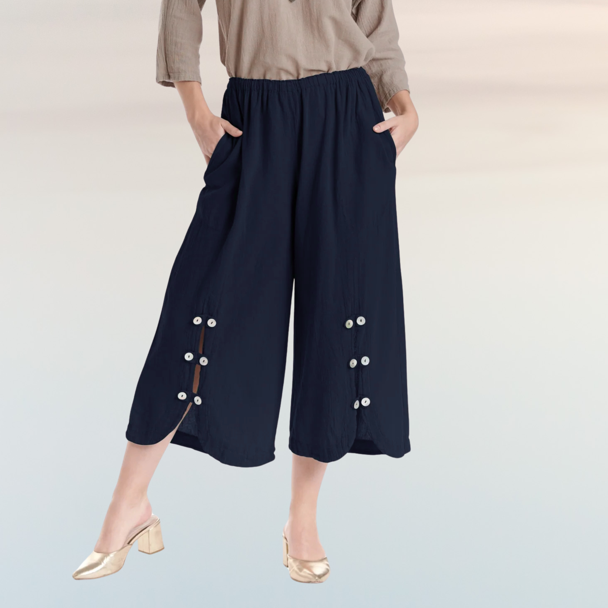 Dotty Cotton Gauze Pants