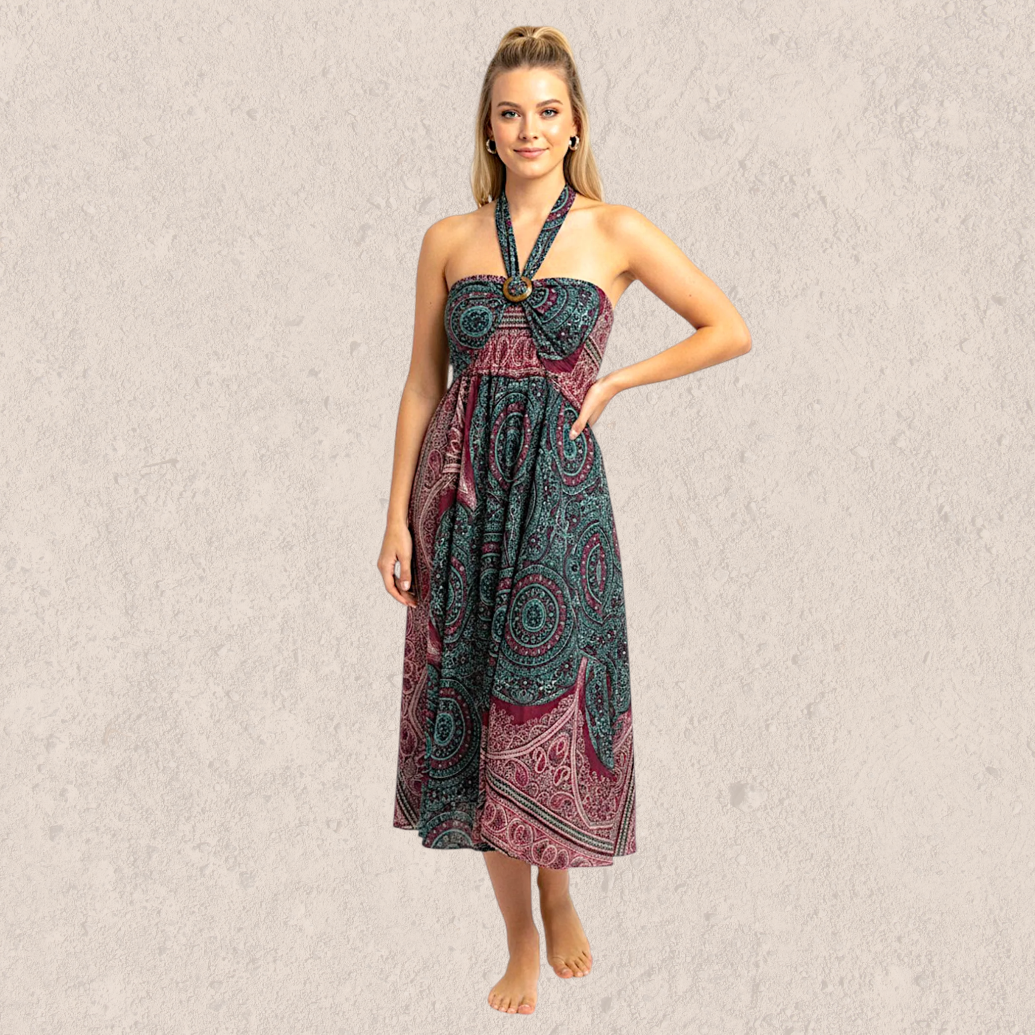 Printed Meander Dress-Skirt