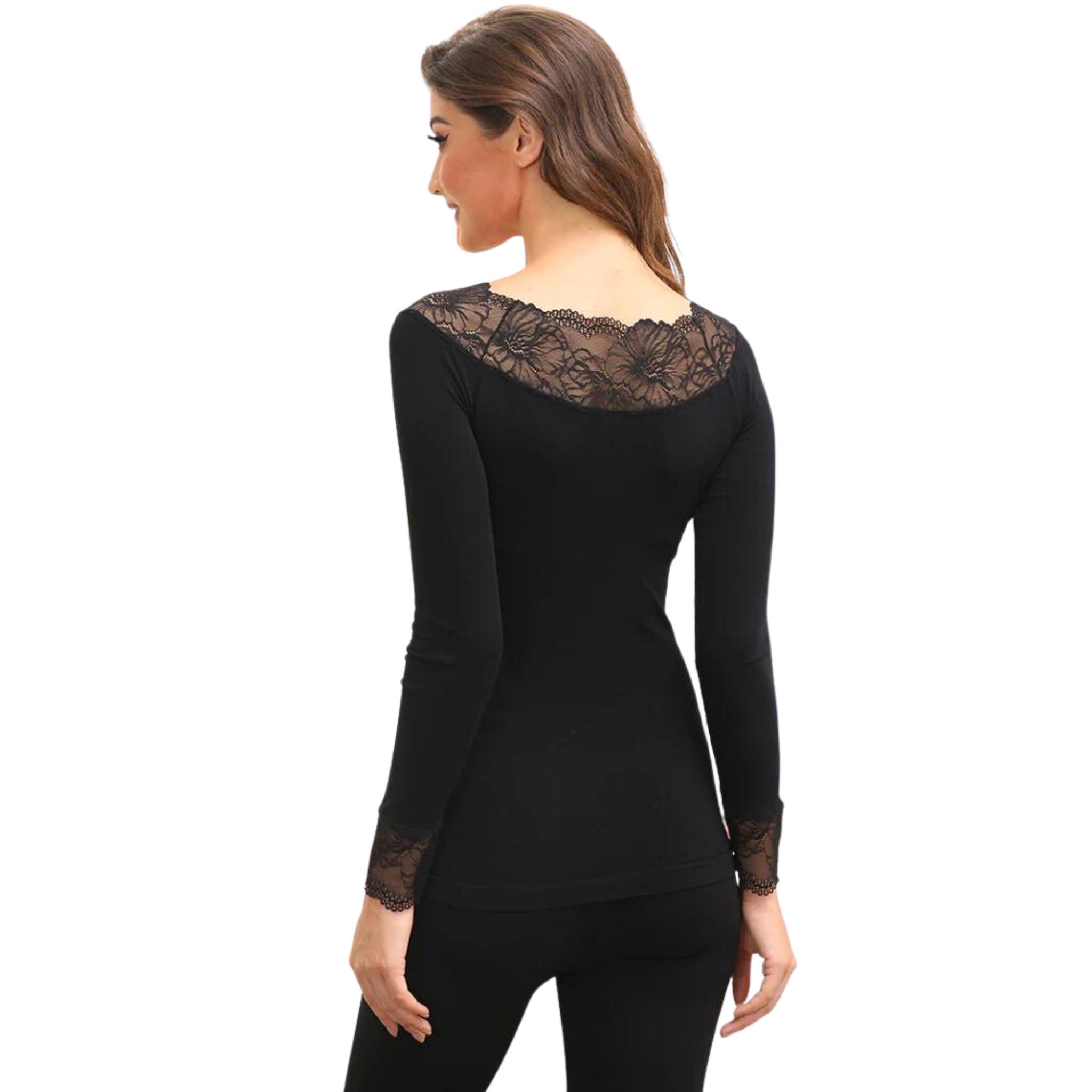 Bamboo Long Sleeve Lace Top