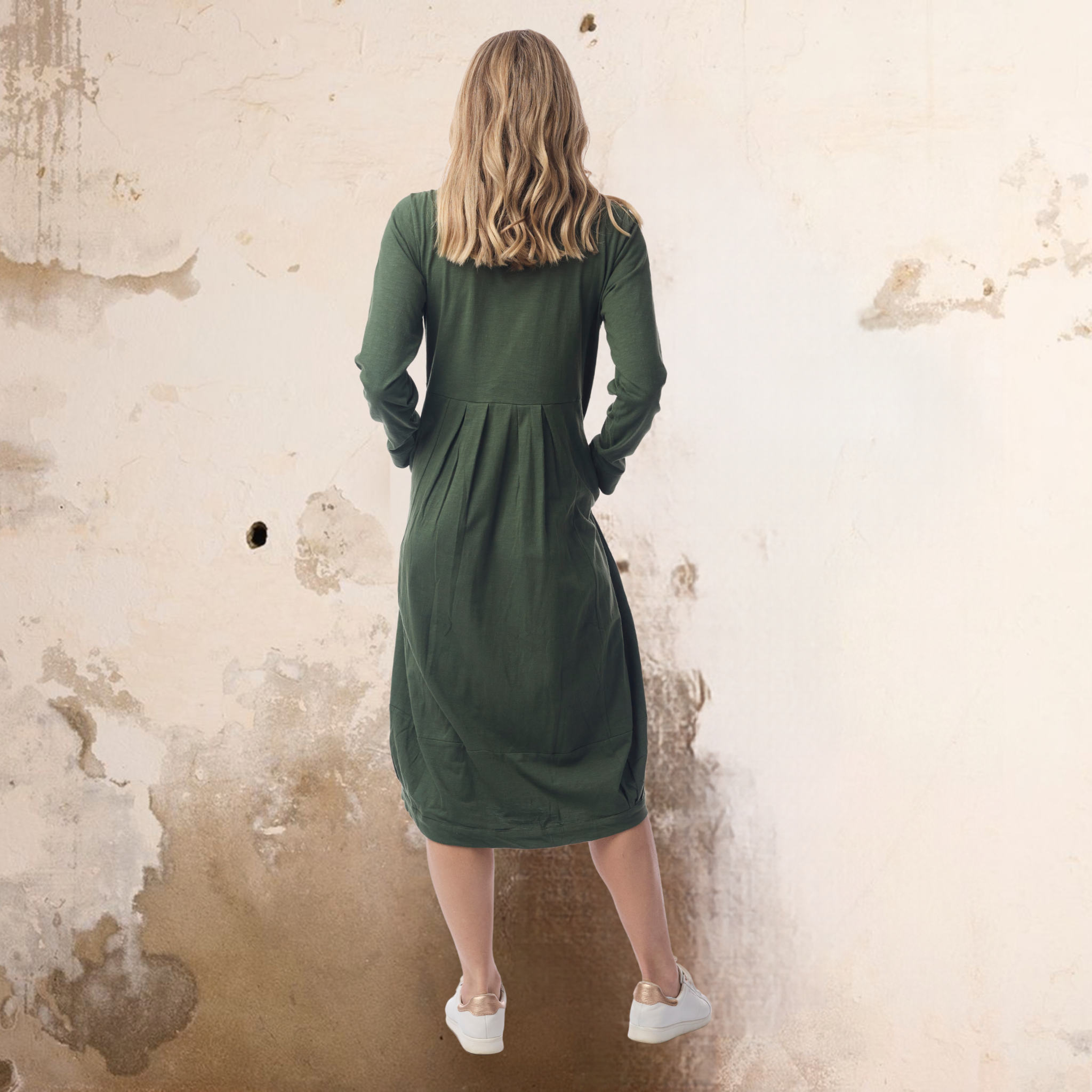 Organic Cotton Pleated Yoke Dress