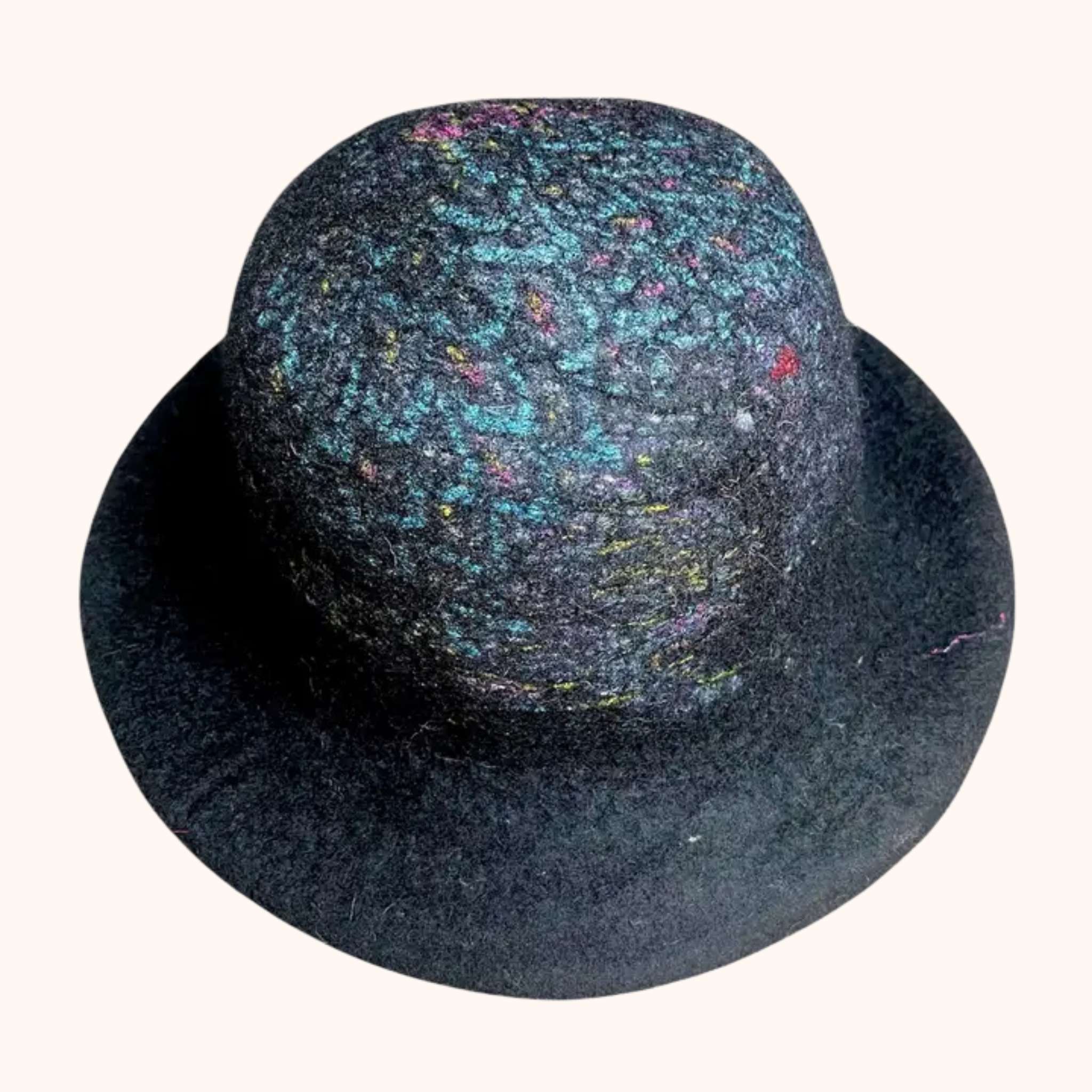 Interfelted Wool Hat with Brim