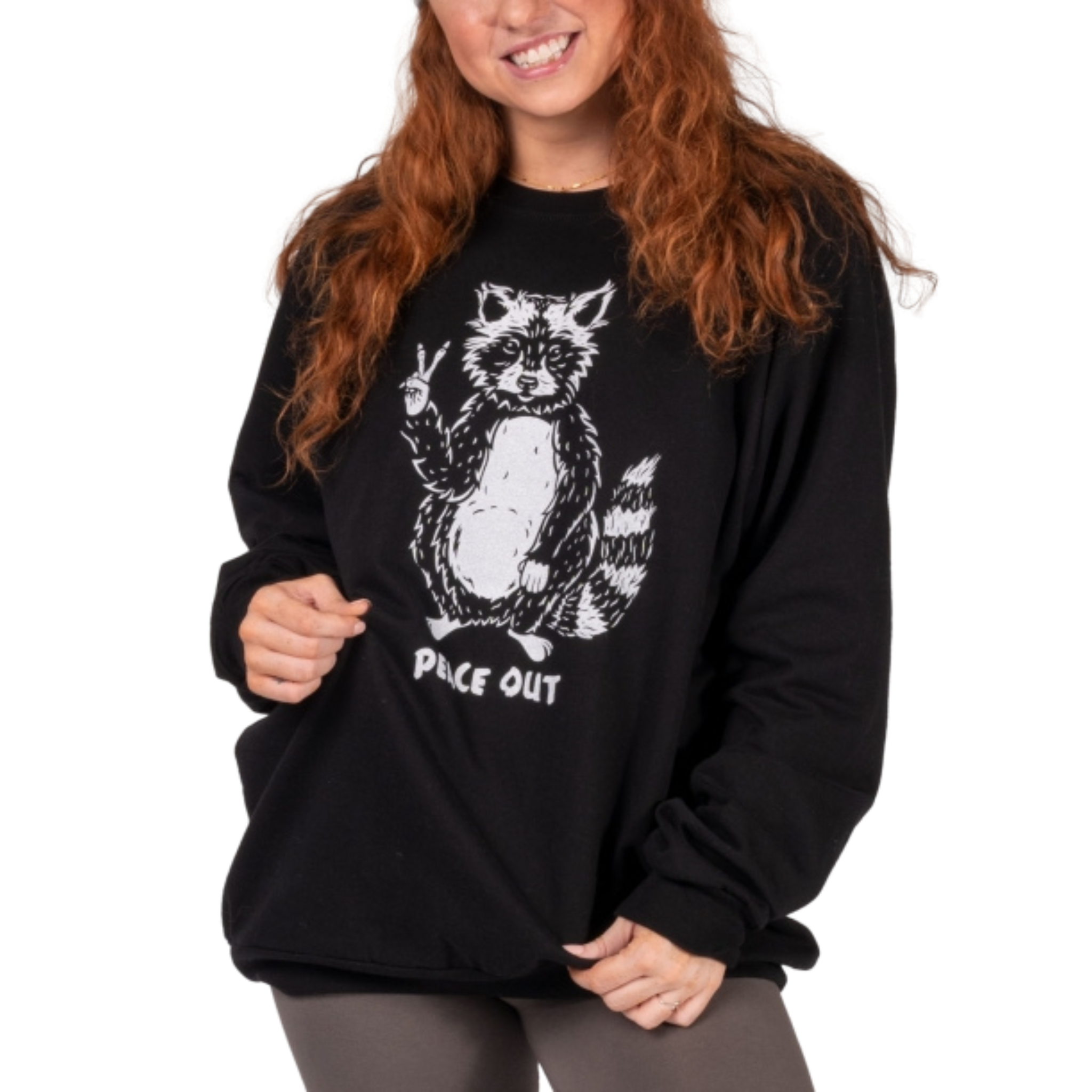 Peace Out Raccoon Sweatshirt